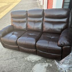 Brown Leather Recliner Sofa