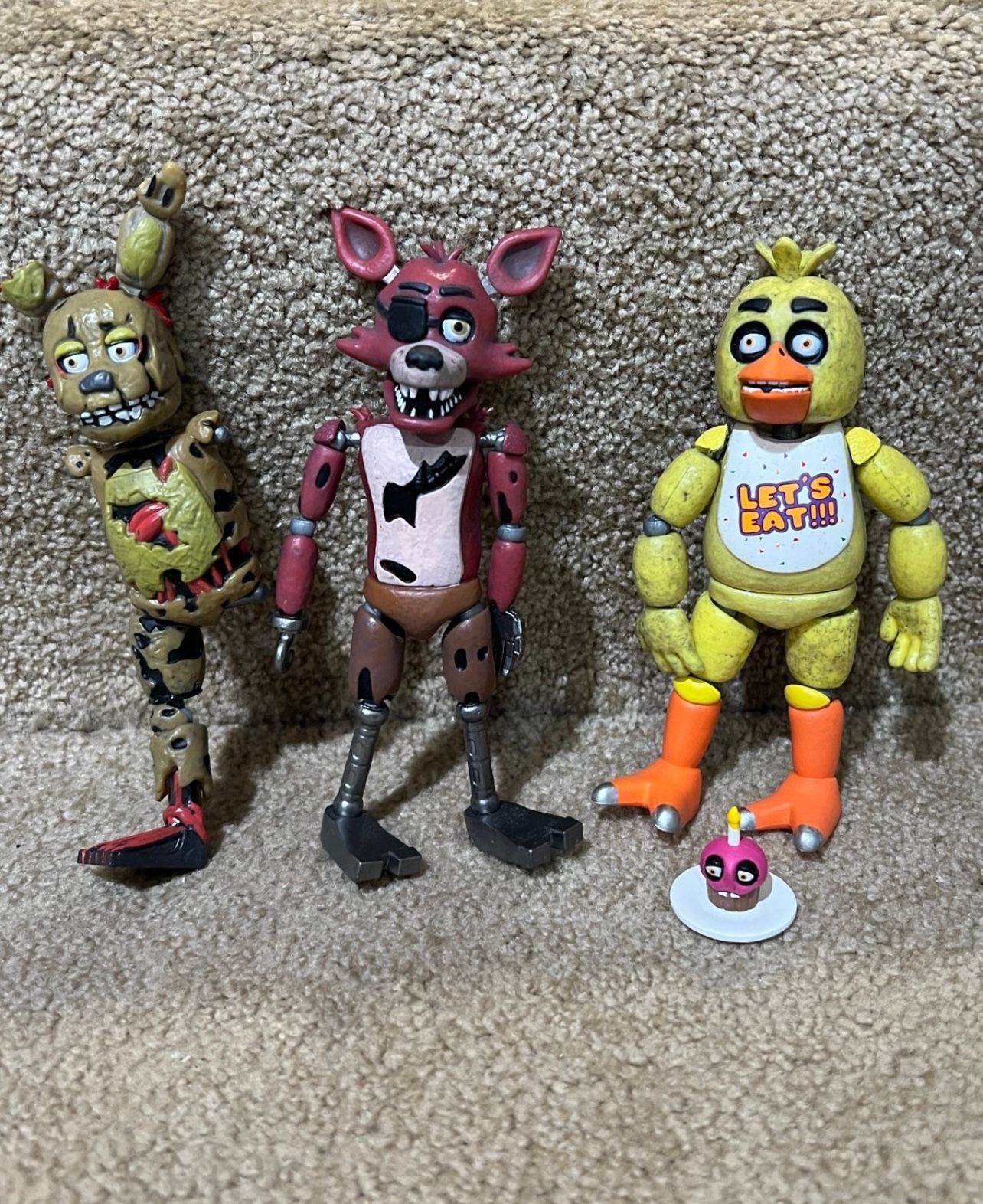 Jazwares FNAF Action Figures Lot of 3 Foxy Chica Incomplete Bonnie loose