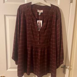Wrangler Women's Plaid Blouse with Tags