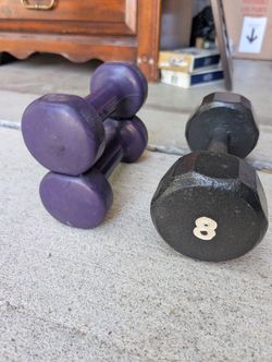 Dumbells 3lbs Pair, 1 8lbs