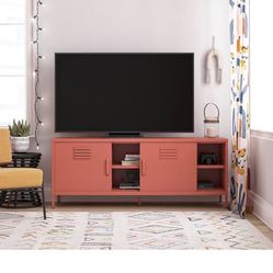 New Novogratz Cache Metal Locker-Style TV Stand for TVs up to 65", Orange