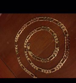 Gold plated 18k necklace figaro