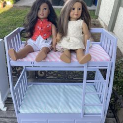 American Girl Dolls and Bunkbed  180 Obo