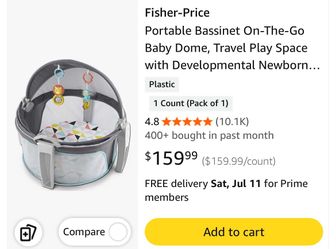 Portable Bassinet On-The-Go Baby Dome, Travel Play Space