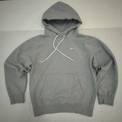 Pre Owned Good  Nike Sportswear  Hoodie Sweatshirt  Embroidered  Light Gray White Men  Size XS