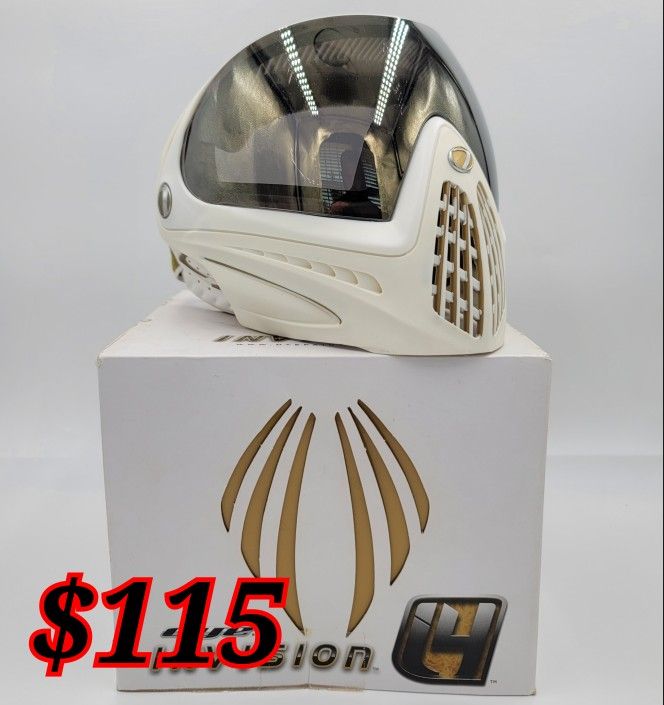 Dye Invision I4 Pro Paintball Mask - White/Gold