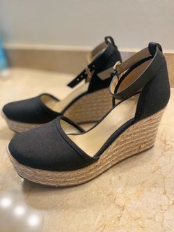 Michael Kors Black Espadrille Wedges – Size 7.5