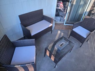 4-Piece Rattan Patio Furniture Set