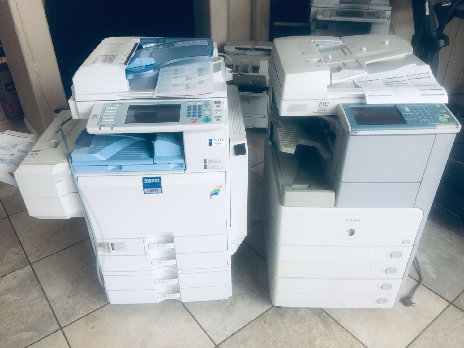2 Printer Savin C2525 Black Color Canon Imagerunner 3045 black and white
