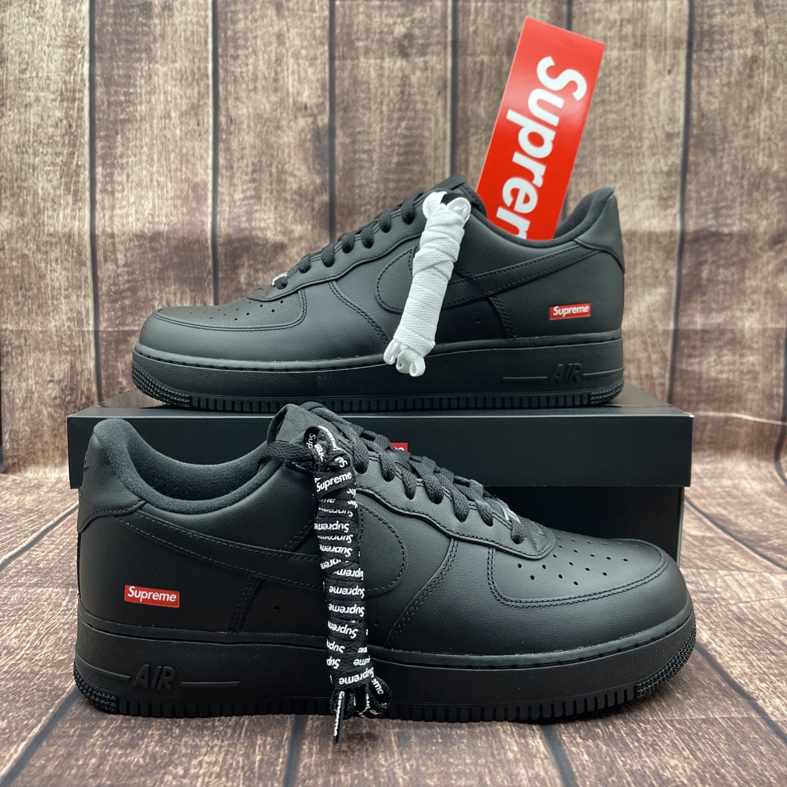 Size 12 - Men’s Nike Air Force 1 Low x Supreme Box Logo - Black CU9226-001 Ds
