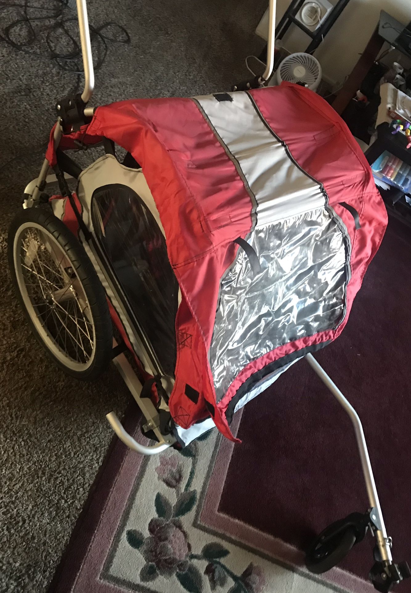Bike Double Stroller Sit Trailer