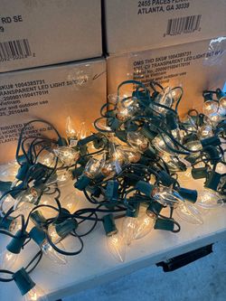 100 Count Warm White Transparent C9 LED Lights Heavy Duty, Christmas Lights