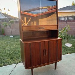 Mid Century China Cabinet Two Pieces By L.A PERIOD FREE DELIVERY 