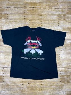 Metallica T-shirt Master of Puppets Shirt Men's Black Size XXL 100% Cotton