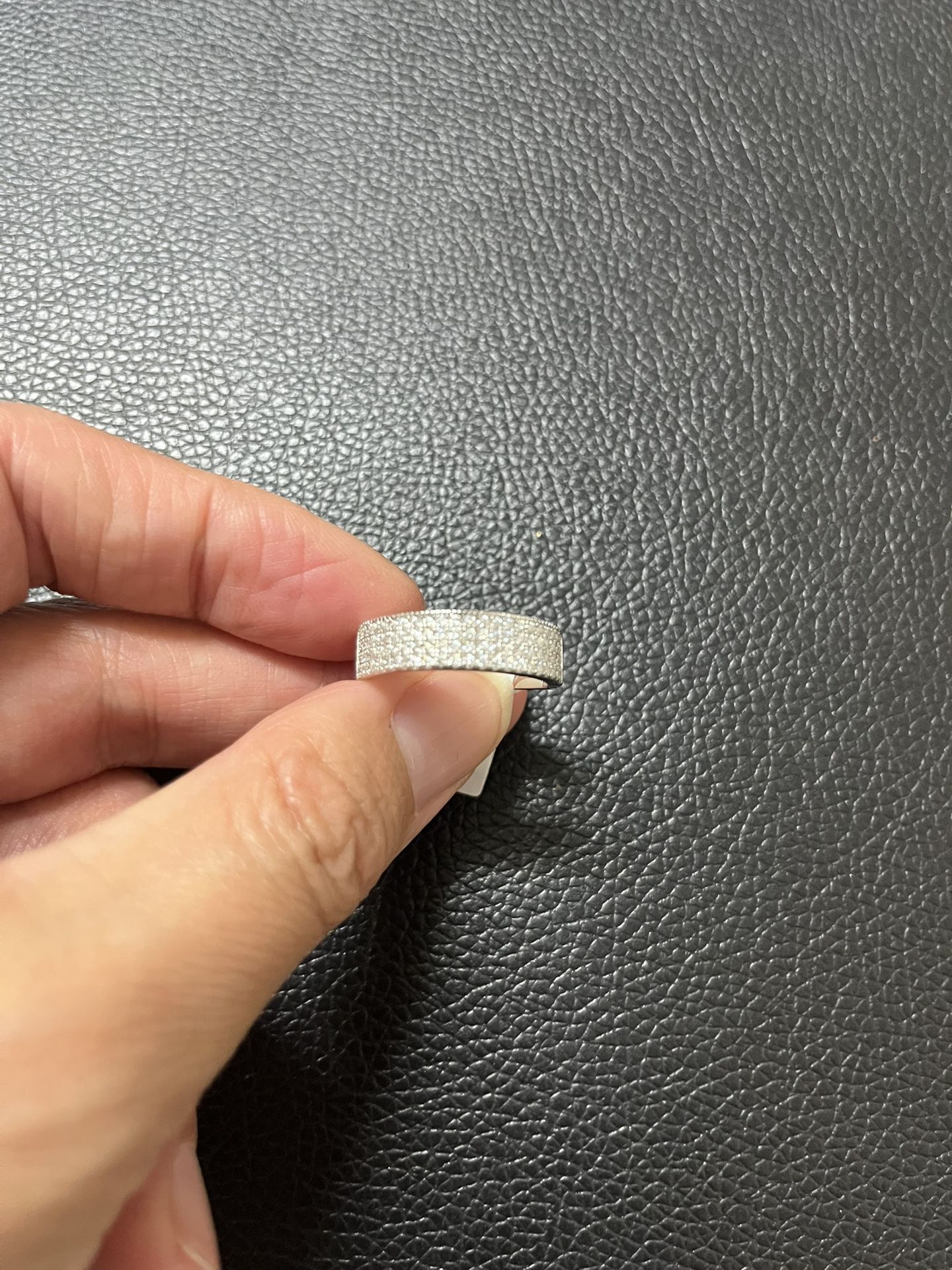 925 sterling silver moissanite band ring