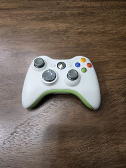 Microsoft Xbox 360 Controller. White And Green I Made This Launch Team Works