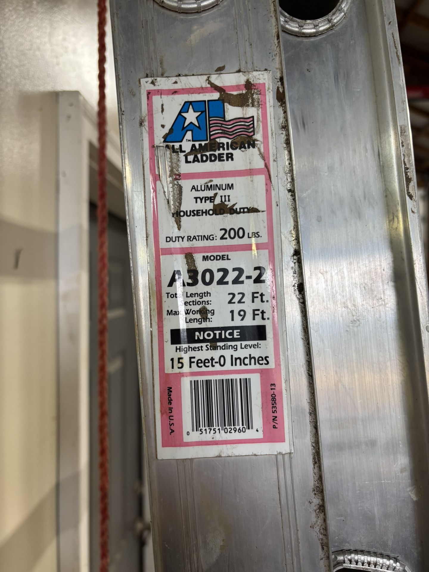 22 Foot Aluminum Extension Ladder