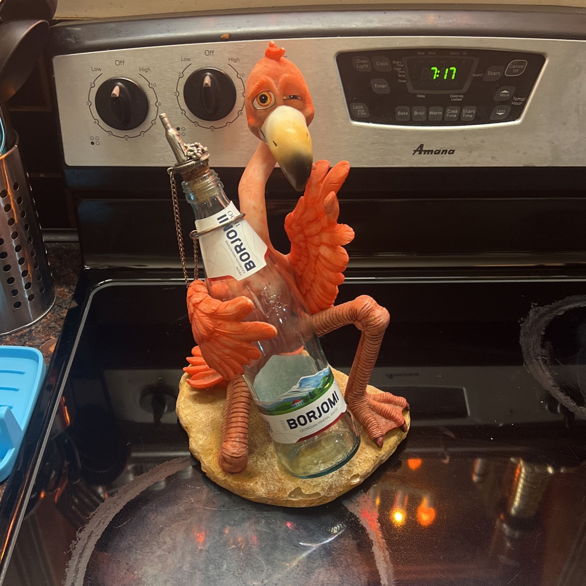 Vintage, Drunk Flamingo Rare Bottle Stand And Cork
