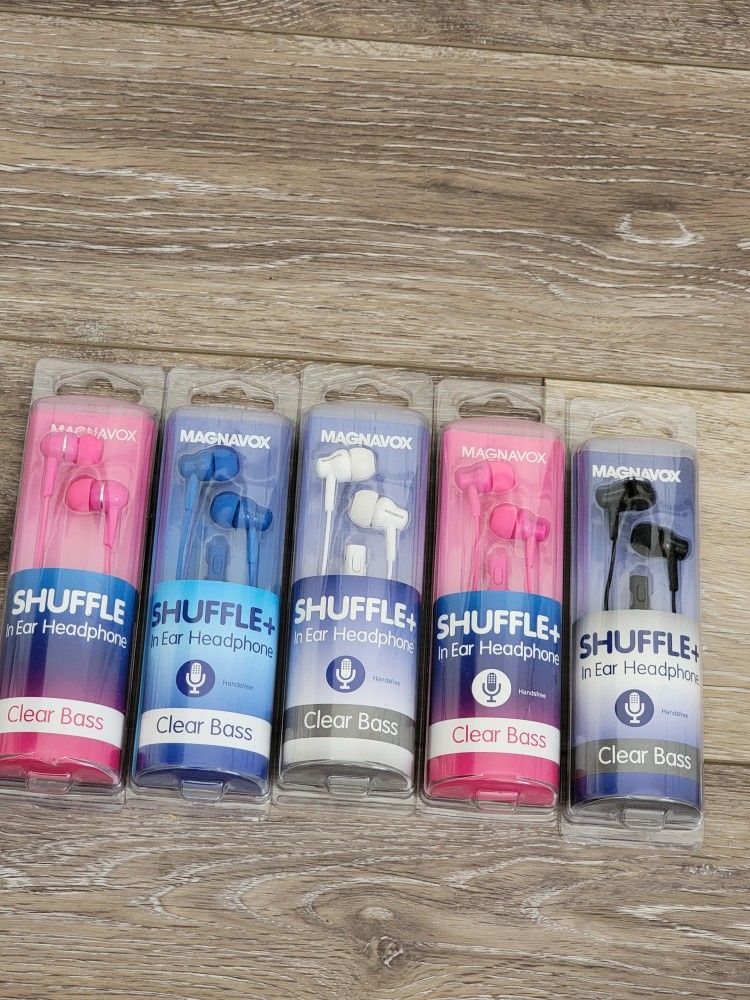 Shuffle + Magnavox In Ear Headphones With And Without Mic Handfree 