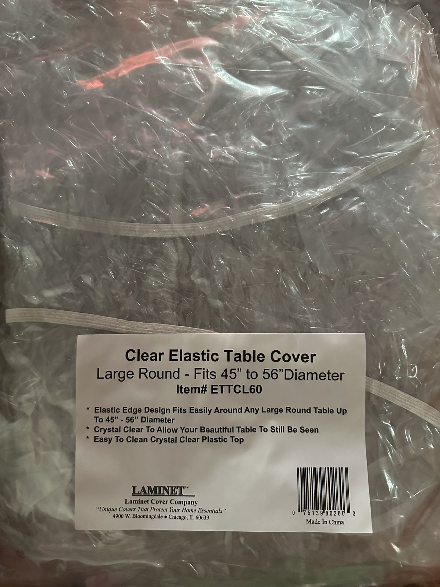 4 Round Clear Plastic Elastic Table Covers 
