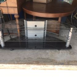 Glass And Metal Tv Stand 