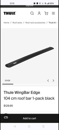 New Thule WingBar Edge 104 cm Roof Bar Black 721520