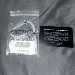 Clover Cz White Gold Plated Chain “16”