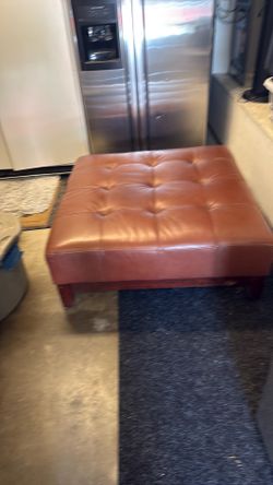 Large leather ottoman/cocktail table