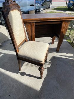 Antique Glass Top End Table 19”H