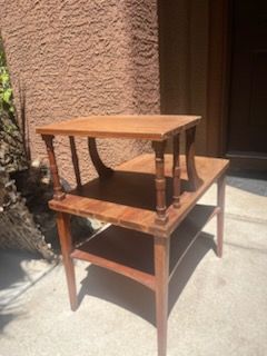 Vintage wooden step stool / chair hybrid / shelf