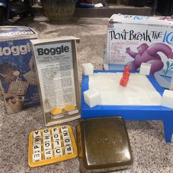 Vintage Game Lot - Boggle and Break the Ice - Boxes in Poor Condition