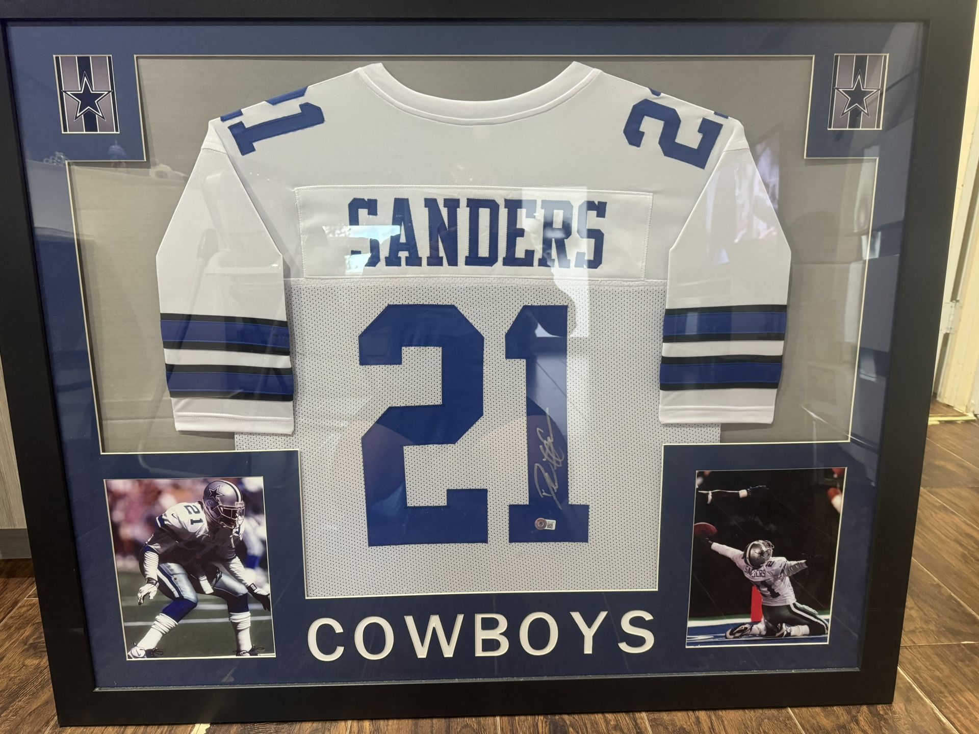 Deion Sanders Frame Signed Jersey