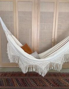 Hammock Luxury Cotton Beige Ivory Heavy feeling macrame made in Colombia