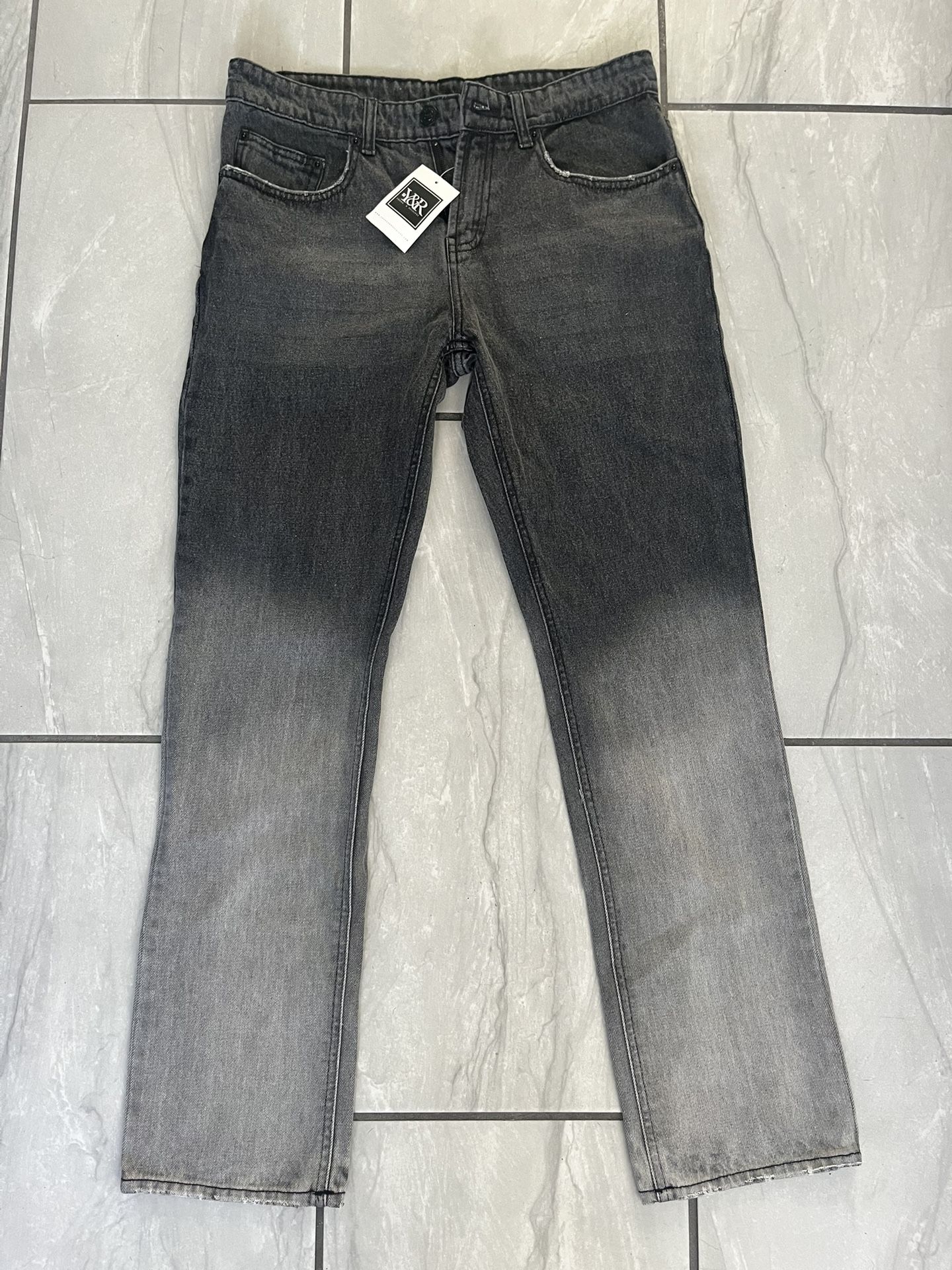 Young & Reckless New With Tags 30 X 30 Black Grey Ombré Fade Jeans 