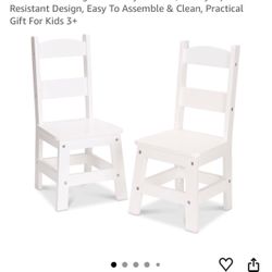 Brand new Melissa & Doug white Wooden Chairs Set of 2. Bought for $110