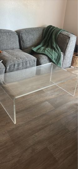 Clear Acrylic Waterfall Coffee Table