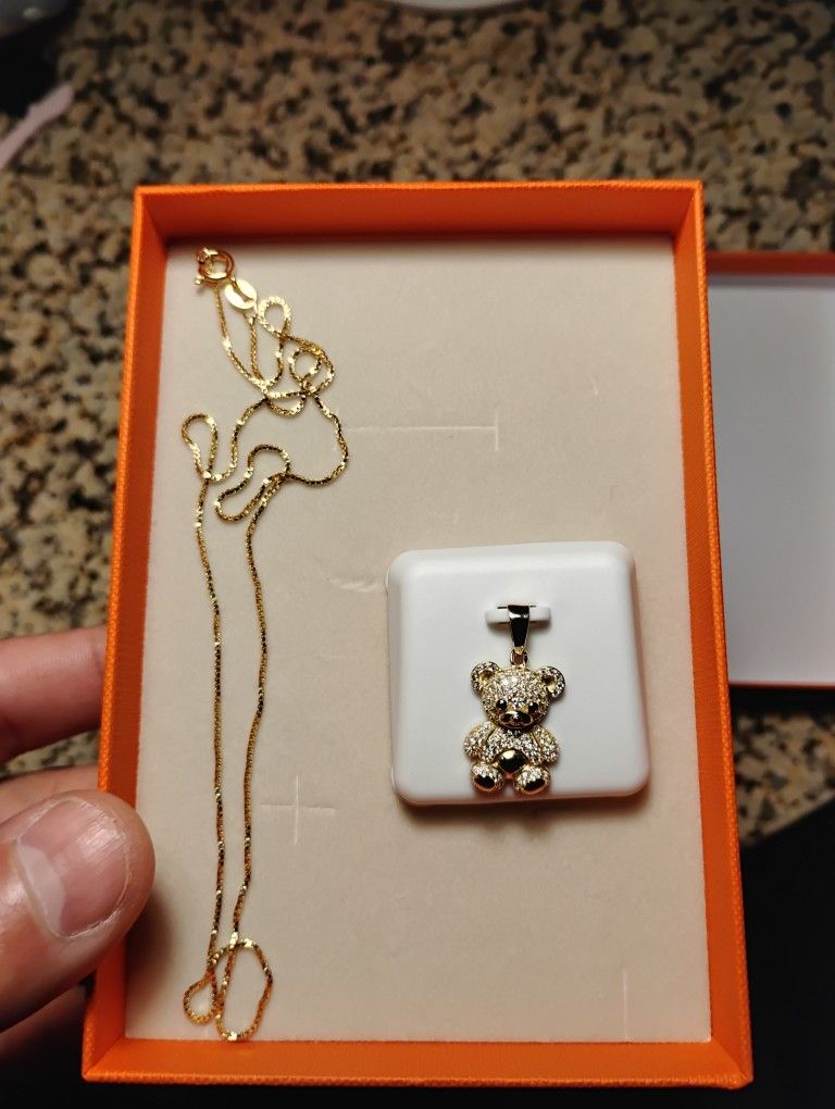 14k Vermeil Gold Necklace with Pendant 