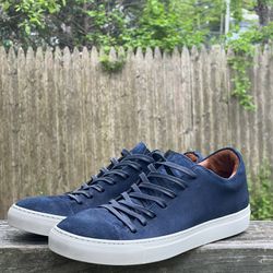 Men’s Size 8 - John Varvatos Reed Blue Canvas Shoes F2754v2 Premium Sneakers