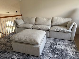 New Modular 3-Piece Sofa with Matching Ottoman