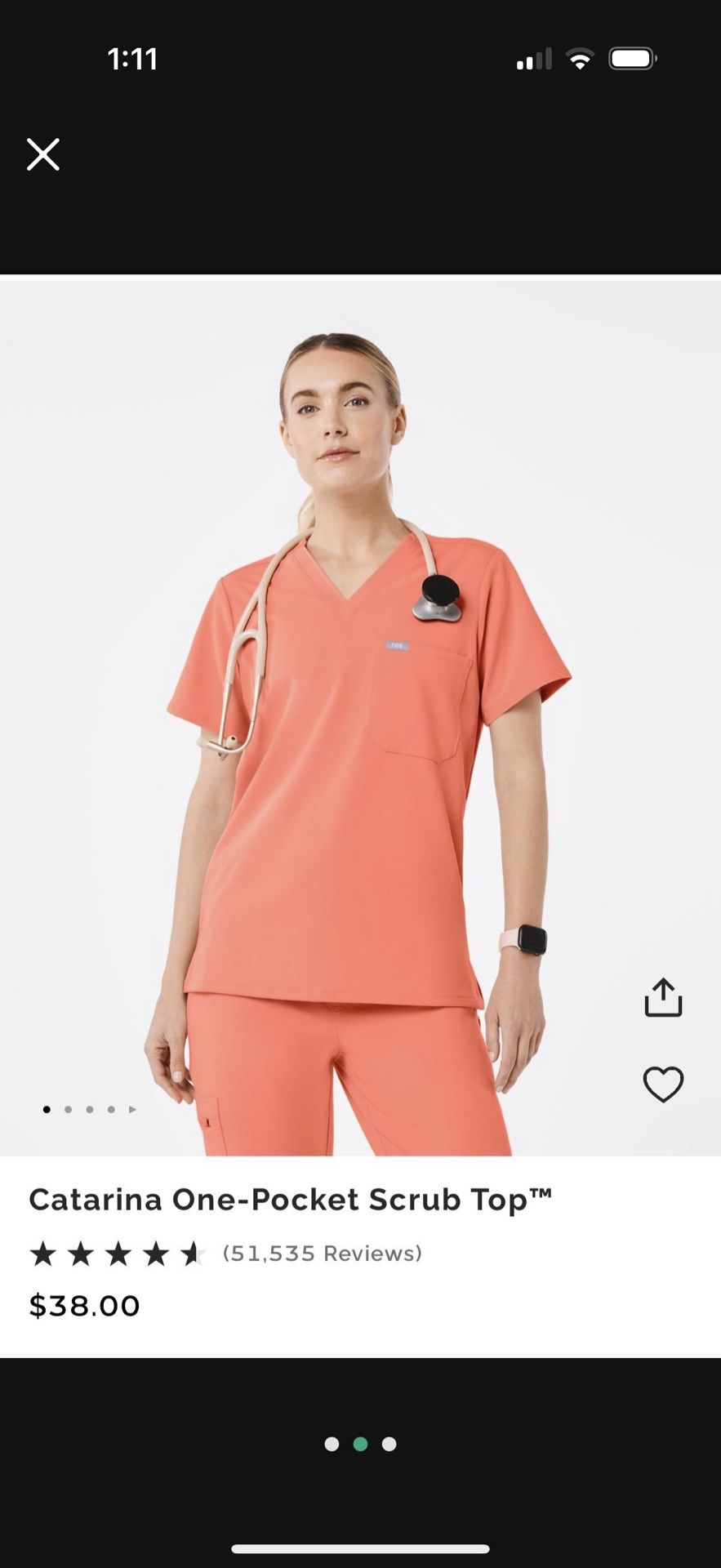 New Figs Scrubs Small Reg