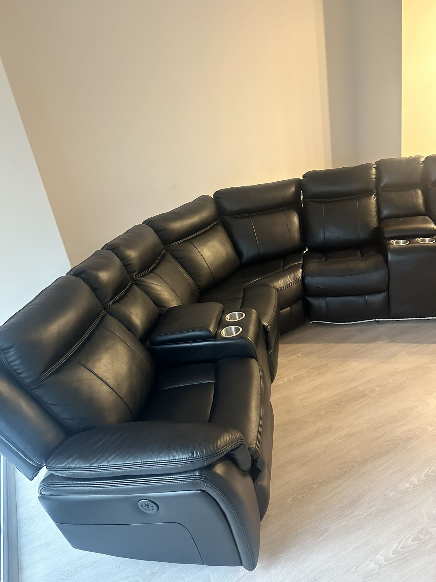 Black Leather Sectional