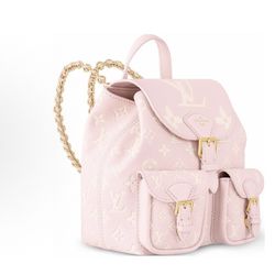 LOUIS VUITTON BACKUP Letter Embossed Magnetic Buckle Flip Open and Closkin Backpack Women's(733)94