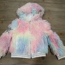 MIA NY Pastel Tie Dye Shag Jacket With Star Size 5 Retail $196 NWOT