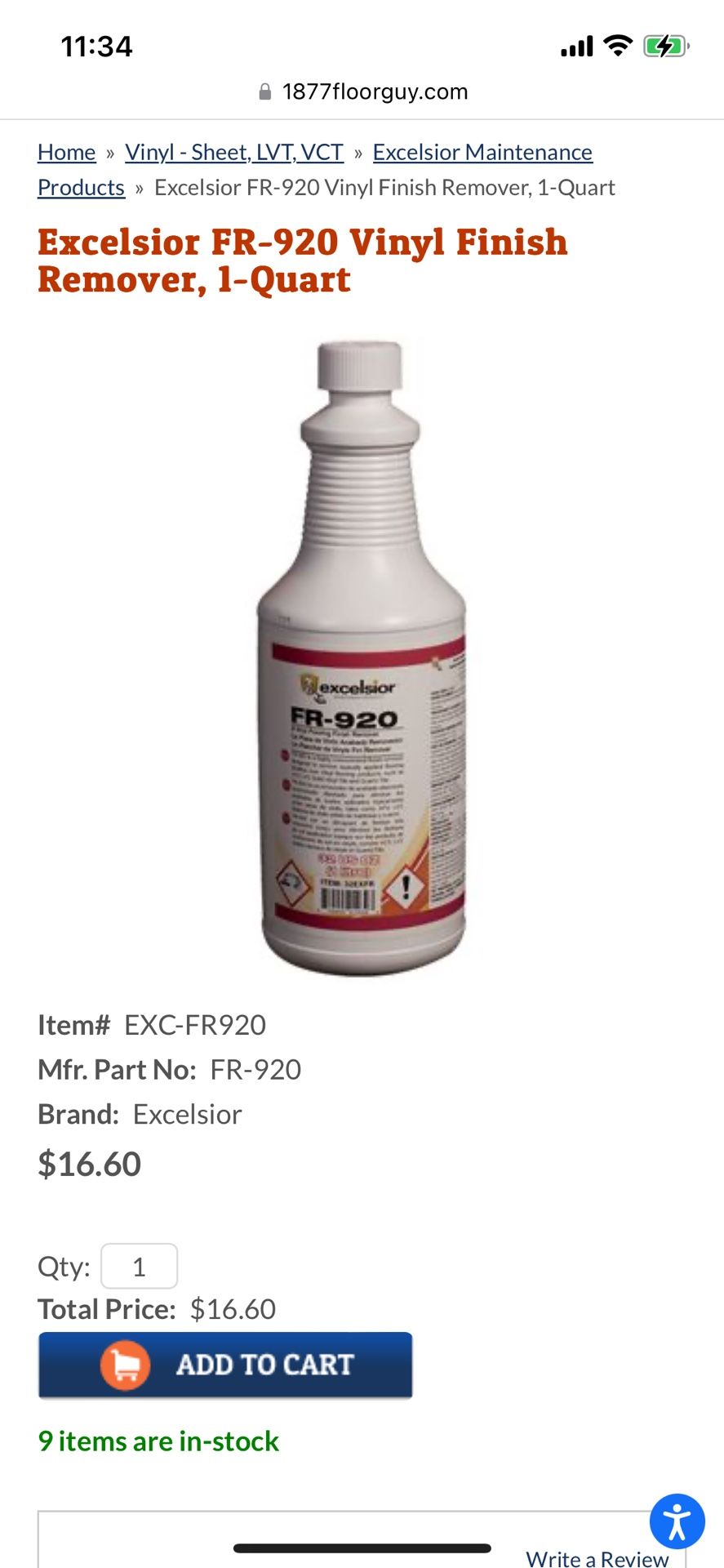 Floor Finish Remover - 32oz (12 per case)