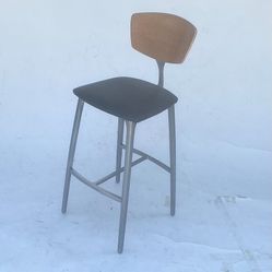 Rare Mid Century Modern Cast Aluminum Bent Marine Plywood Stool