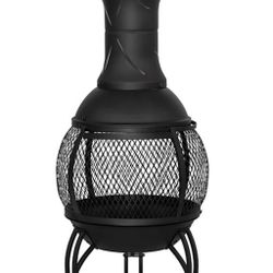 Black Steel Outdoor Chimenea 