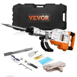 Demolition Jack Hammer, 3500W Jack Hammer Concrete Breaker, 1900 BPM Heavy Duty Electric Jack Hammer, 2pcs Chisel with Gloves & 360° Swiveling Front H