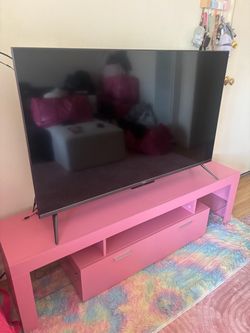 PINK LED TV STAND