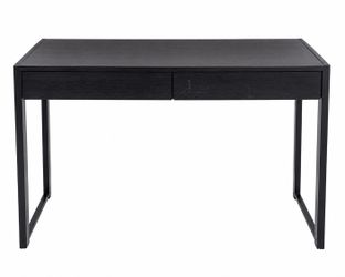 Modern Black Writing Desk / Vanity with 2 Drawers