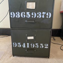 Old Military Stacking File Cabinets (2)